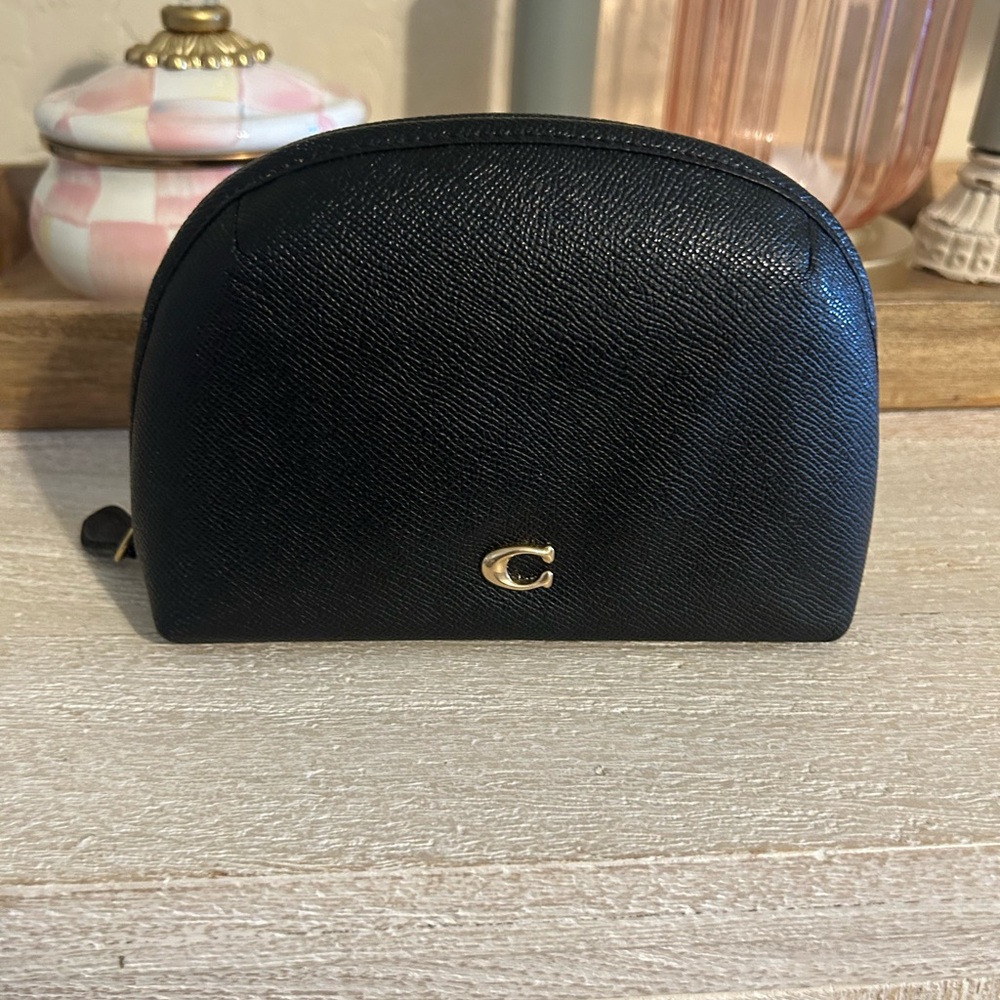 Coach Black Cosmetic Bag with Gold Logo